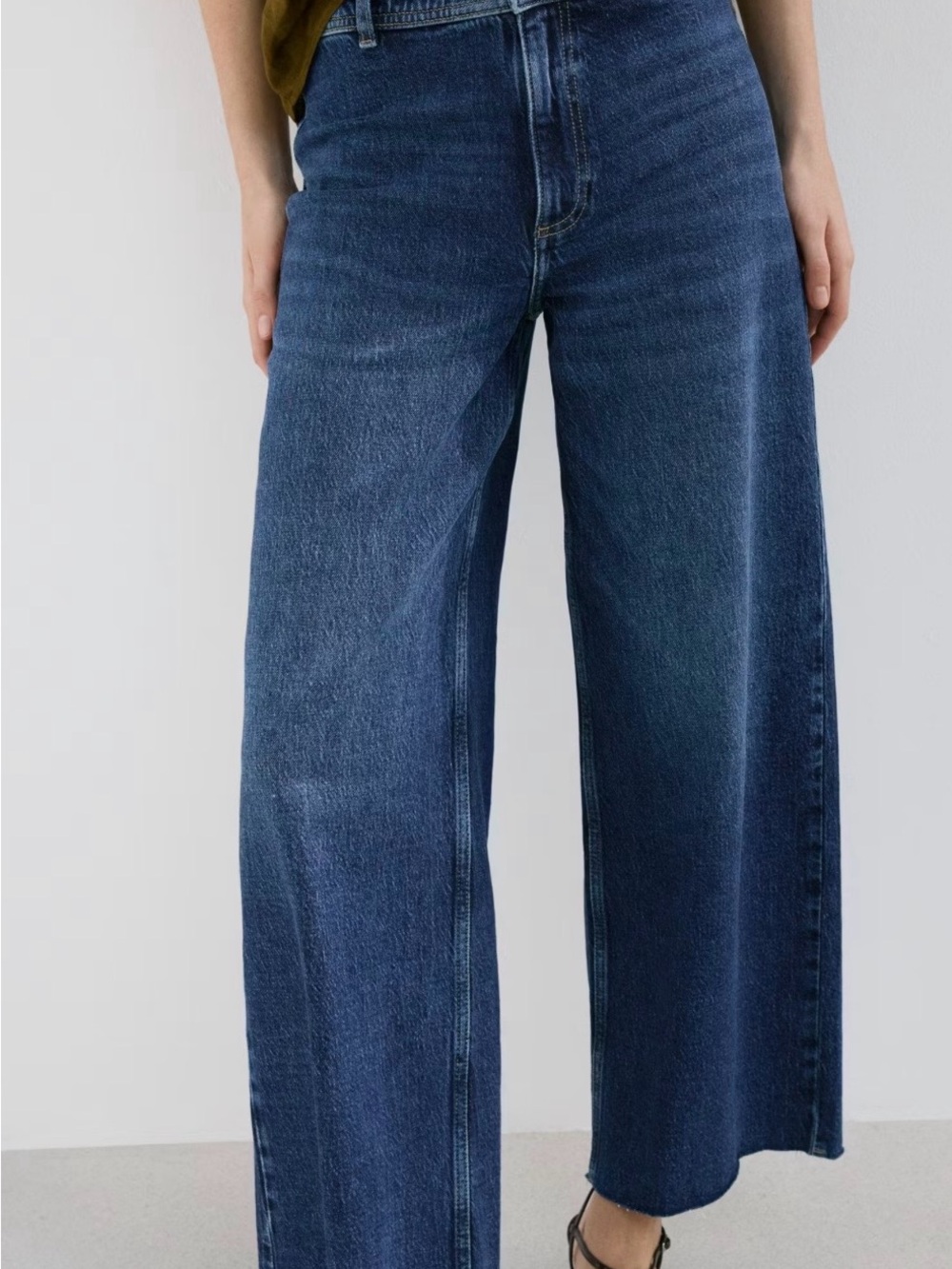 Mango Wide-Leg Jeans in Deep Blue